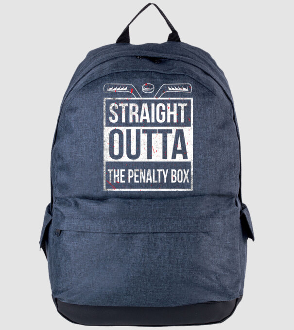 Straight outta the penalty box model albastru jeanși pe tricou