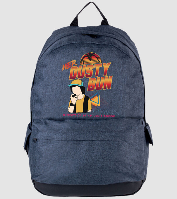 Stranger couple 80s retro Dustin model albastru jeanși pe tricou
