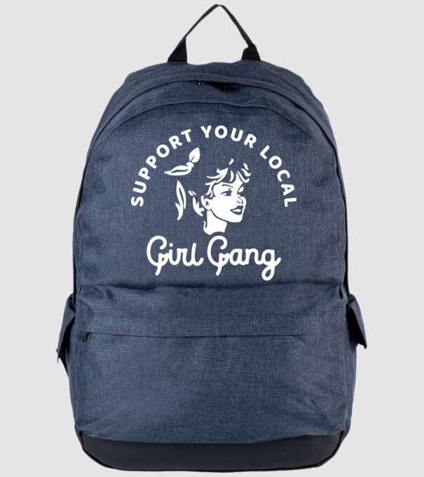 Support your local girl gang model albastru jeanși pe tricou