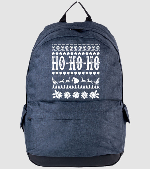 Ugly sweater hohoho model albastru jeanși pe tricou