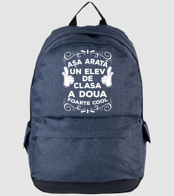 Așa arată un elev de clasa a doua foarte cool model albastru jeanși pe tricou