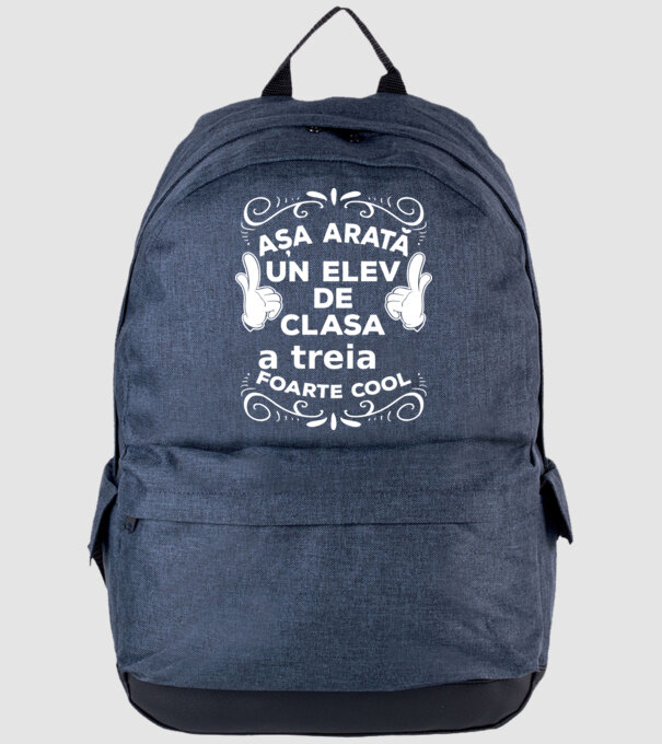 Așa arată un elev de clasa a treia foarte cool model albastru jeanși pe tricou