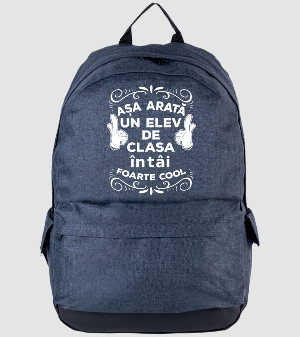 Așa arată un elev de clasa întâi foarte cool model albastru jeanși pe tricou