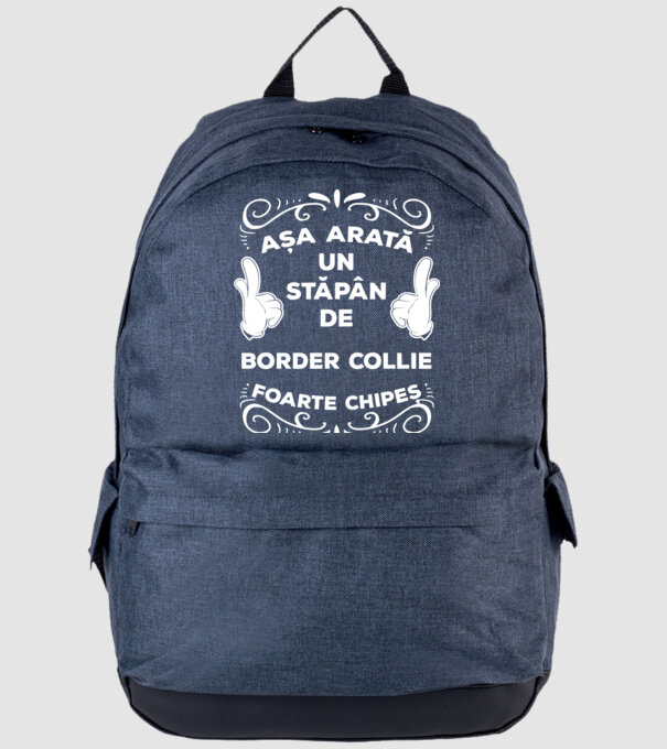 Așa arată un stăpân de Border Collie foarte chipeș model albastru jeanși pe tricou