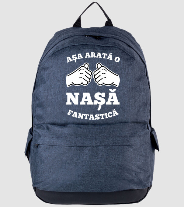 Așa arată o nașă fantastică model albastru jeanși pe tricou