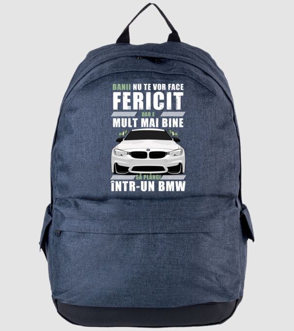 banii nu te vor face fericit, dar e mult mai bine să plângi într-un bmw model albastru jeanși pe tricou