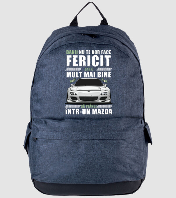 banii nu te vor face fericit, dar e mult mai bine să plângi într-un Mazda model albastru jeanși pe tricou