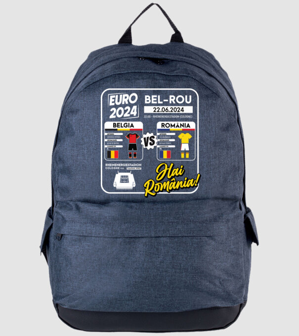BEL-ROM euro 2024 calendar model albastru jeanși pe tricou