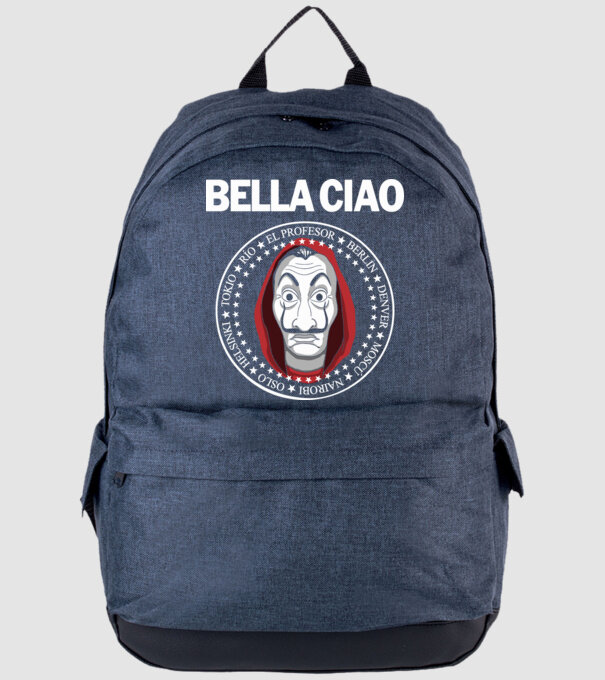 bella ciao stroke white model albastru jeanși pe tricou