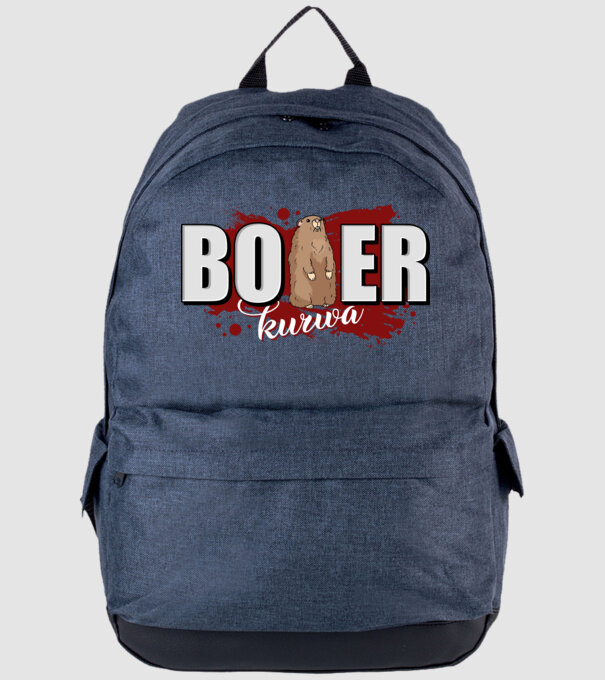 Bober Kurwa model albastru jeanși pe tricou