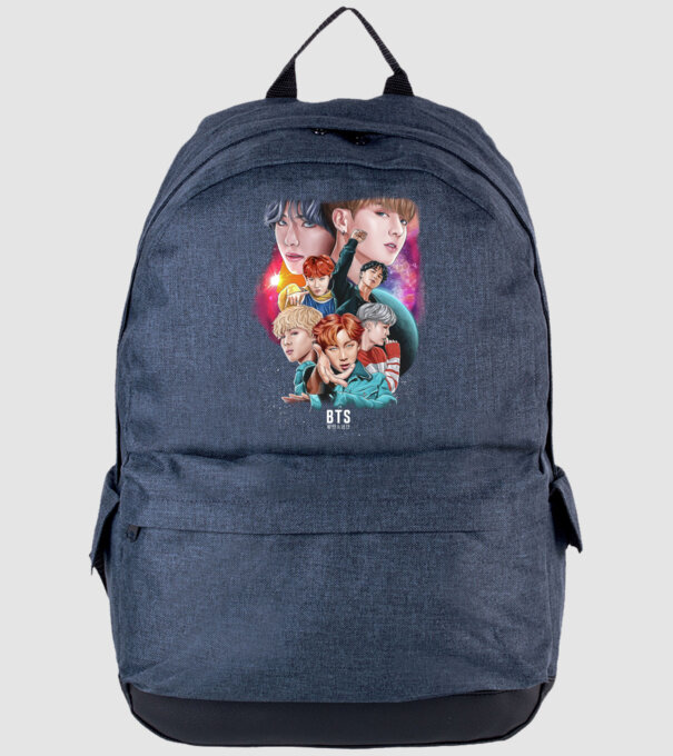 BTS POSTER model albastru jeanși pe tricou