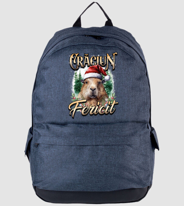 Capybara christmas model albastru jeanși pe tricou