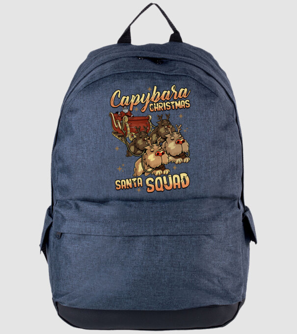Capybara christmas santa squad model albastru jeanși pe tricou