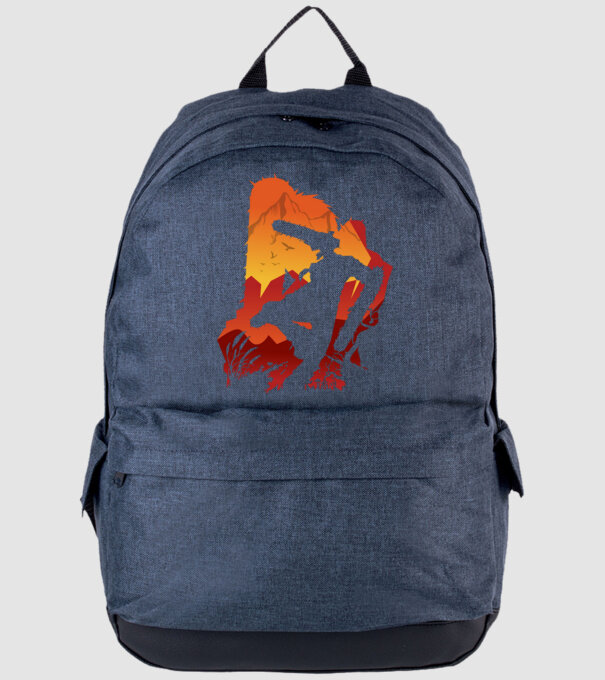 Chainsaw man silhouette model albastru jeanși pe tricou