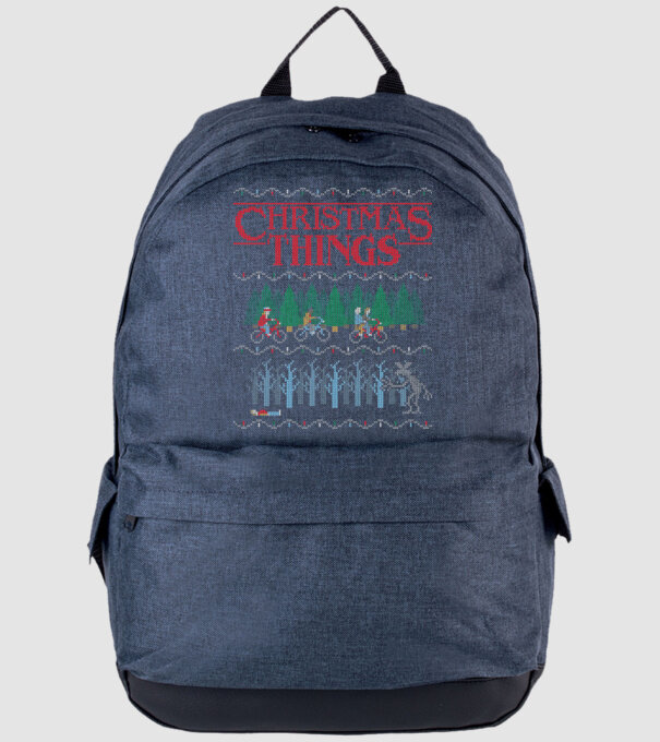 christmas things ugly sweater model albastru jeanși pe tricou