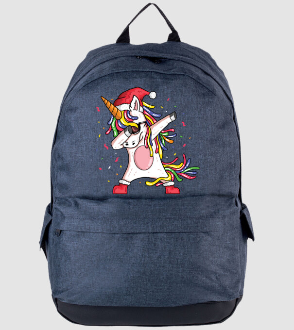 Christmas unicorn dab model albastru jeanși pe tricou