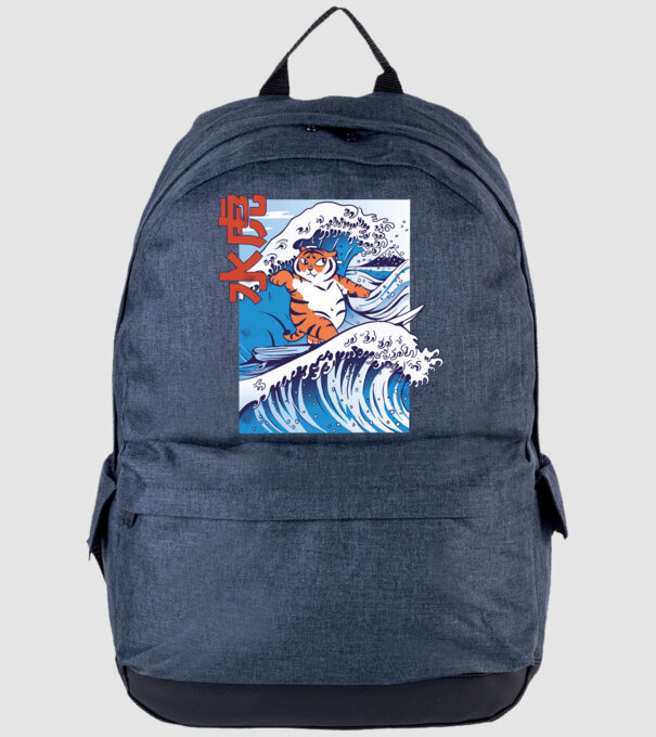 Chubby Surfer Tiger model albastru jeanși pe tricou