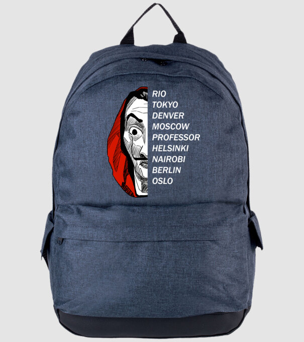 classic logo money heist model albastru jeanși pe tricou