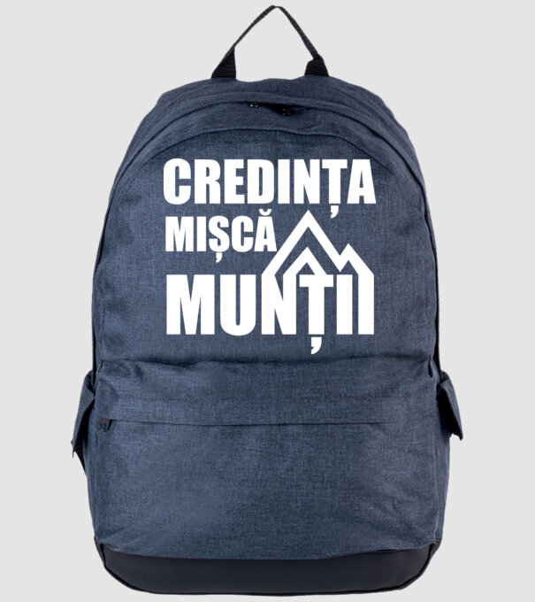 Credința mișcă munții model albastru jeanși pe tricou