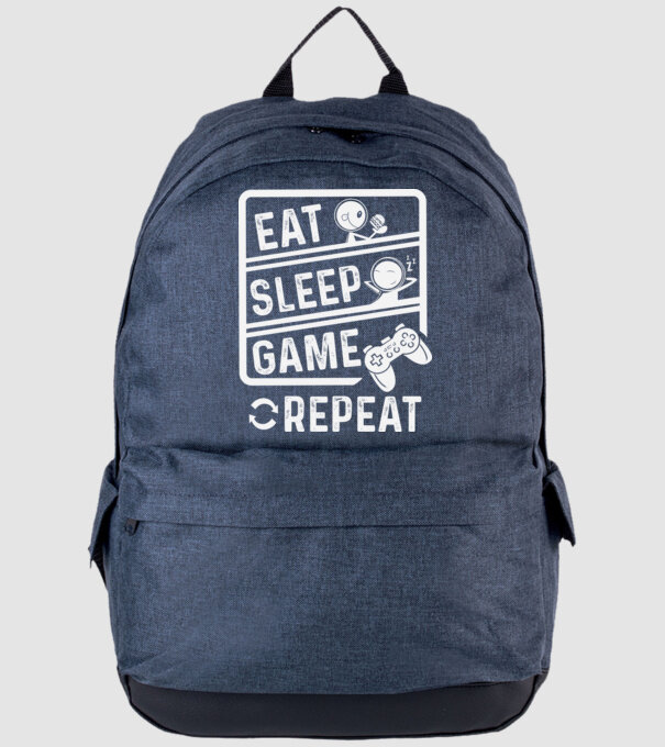 Eat sleep game repeat model albastru jeanși pe tricou