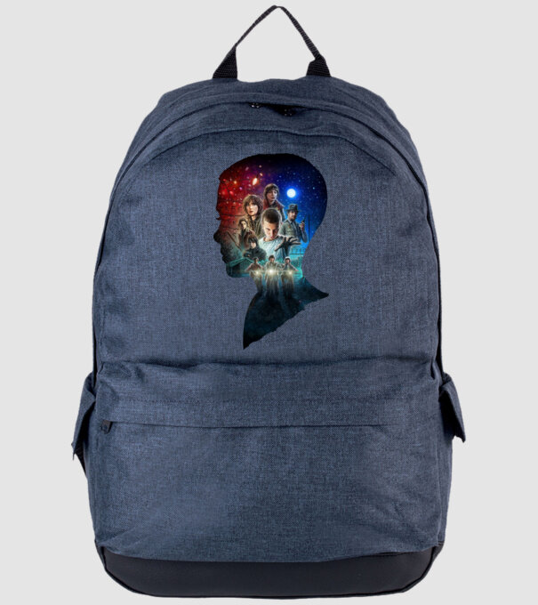 eleven poster head2 model albastru jeanși pe tricou