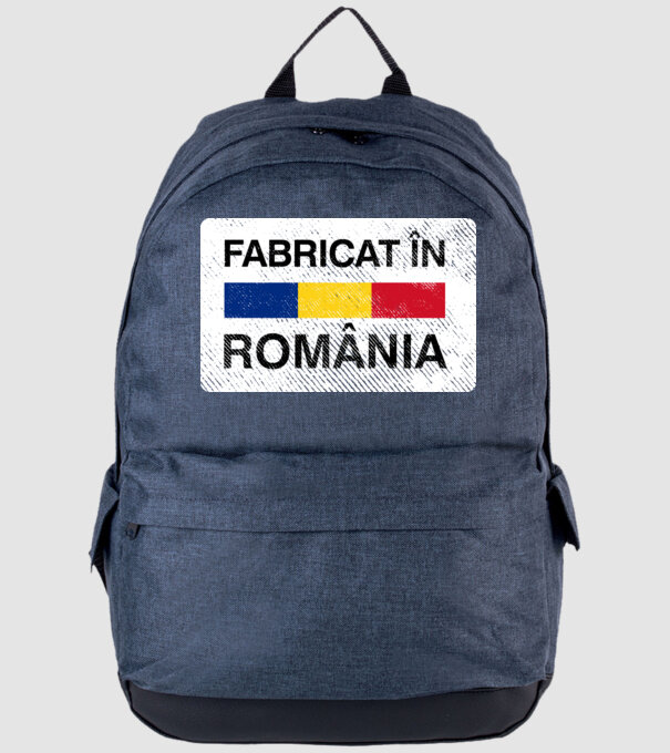 Fabricat în România model albastru jeanși pe tricou