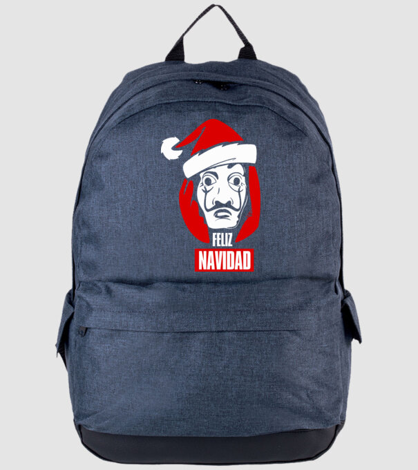 feliz navidad merry christmas money heist model albastru jeanși pe tricou