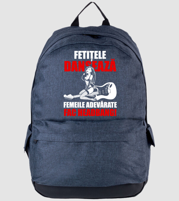 fetițele dansează, femeile adevărate fac headbang! model albastru jeanși pe tricou