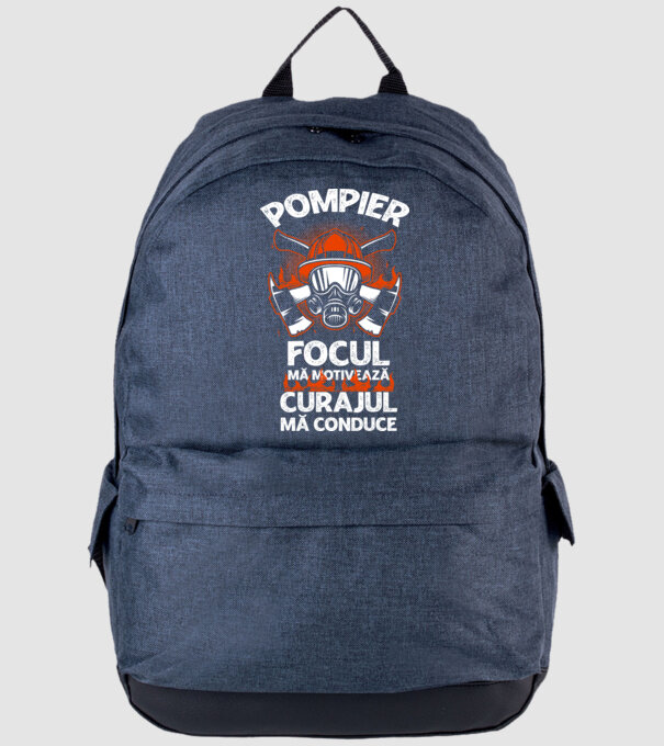 Focul mă motivează, curajul mă conduce Pompier model albastru jeanși pe tricou