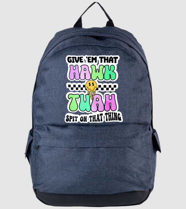 Give 'em that hawk tuah hippie trip model albastru jeanși pe tricou