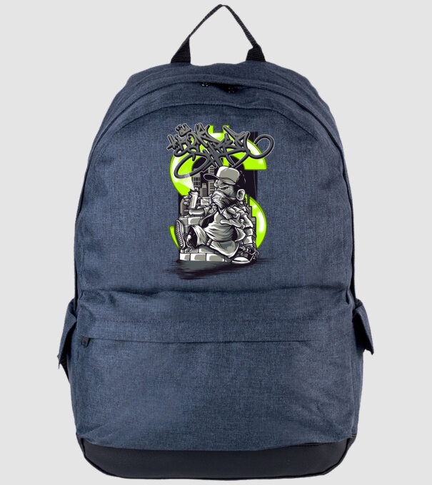 Graffiti model albastru jeanși pe tricou