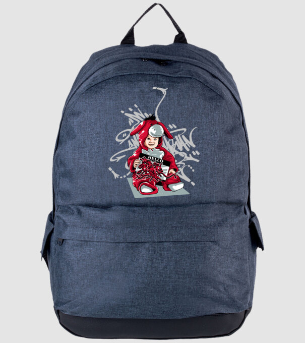 Graffiti model albastru jeanși pe tricou