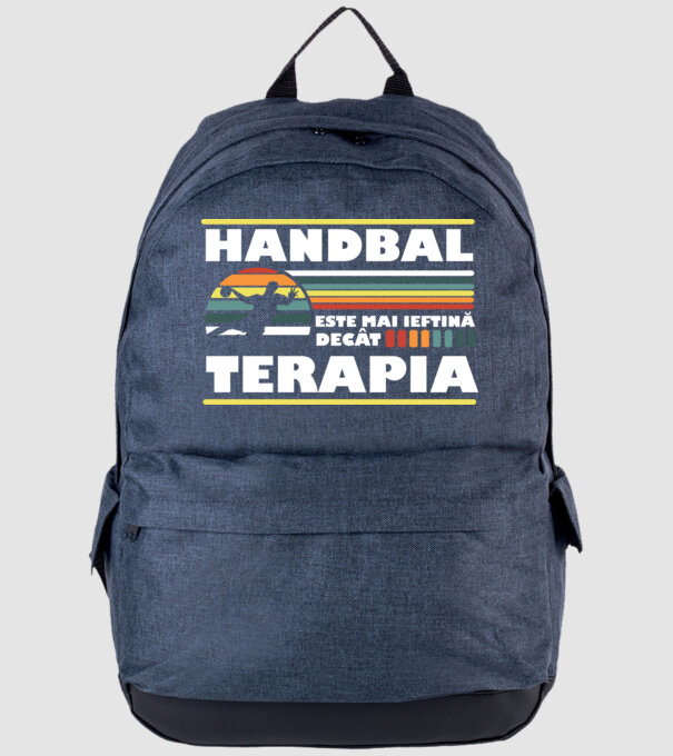 Handbal terapia model albastru jeanși pe tricou