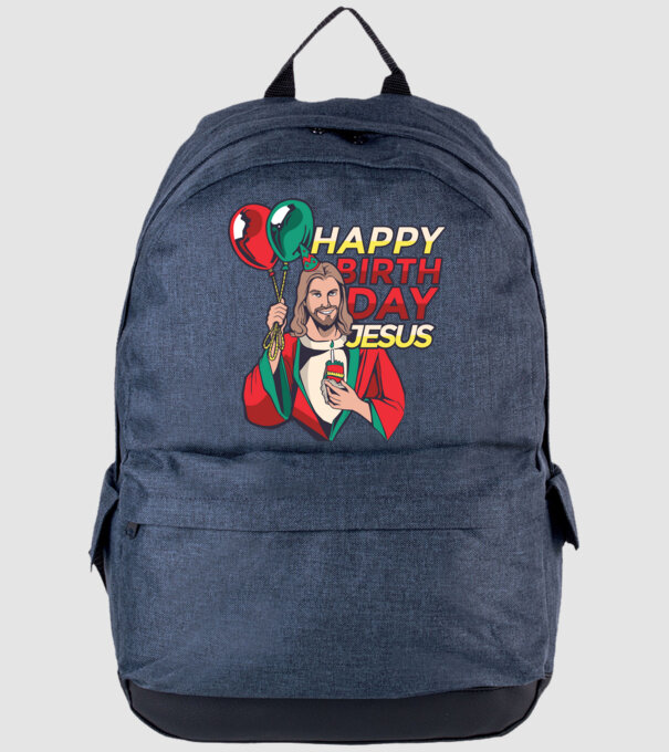 Happy Birtday Jesus! model albastru jeanși pe tricou