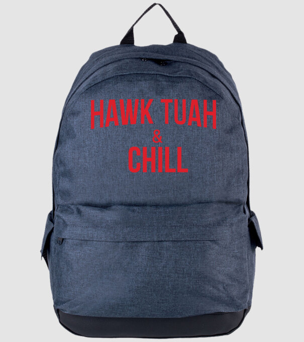 Hawk tuah and chill red netflix model albastru jeanși pe tricou