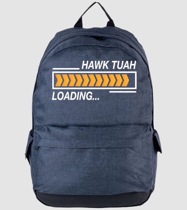 Hawk tuah loading model albastru jeanși pe tricou
