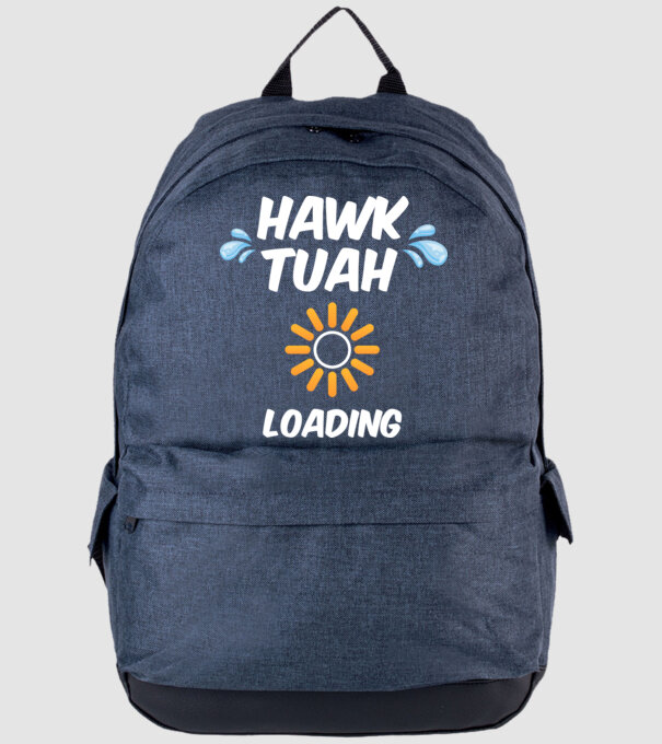 Hawk Tuah loading raindrop model albastru jeanși pe tricou