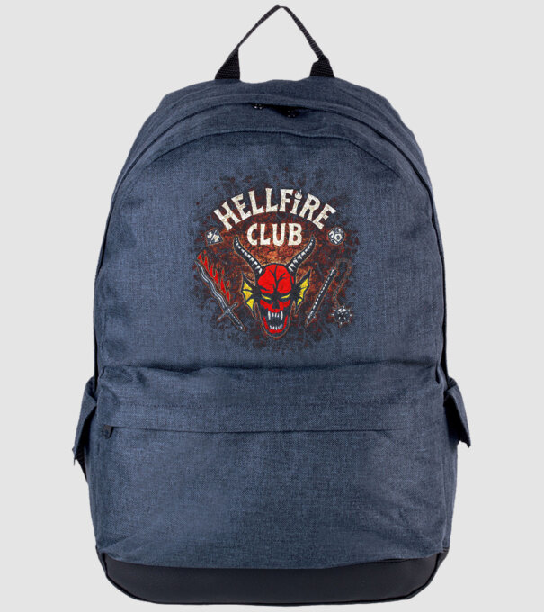 hellfire club stranger things model albastru jeanși pe tricou