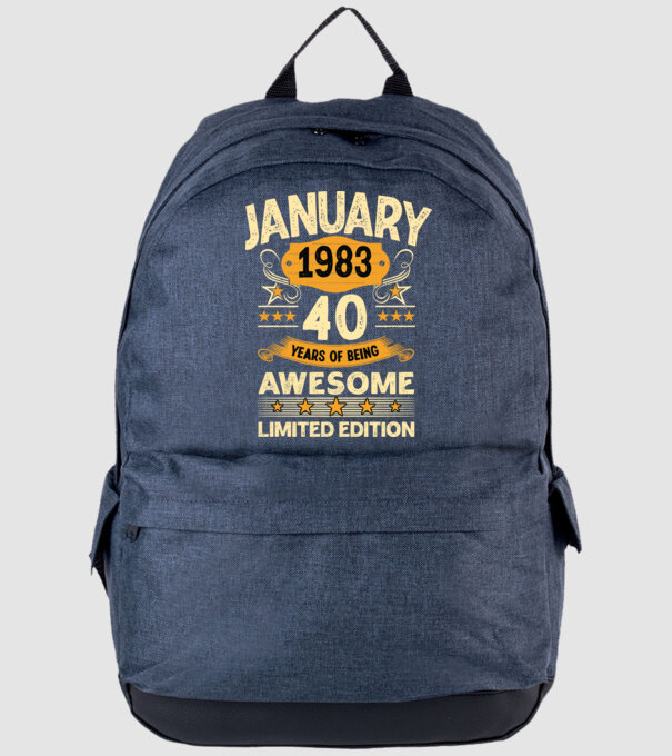 January 1983 40 years of being limited edition model albastru jeanși pe tricou