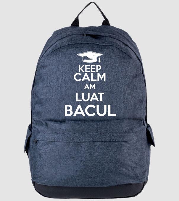 Keep calm, am luat bacul model albastru jeanși pe tricou
