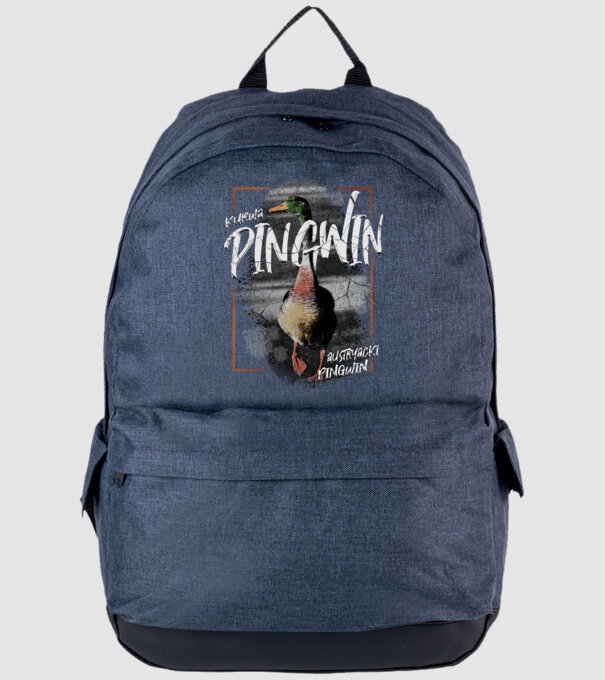 Kurwa pingwin model albastru jeanși pe tricou