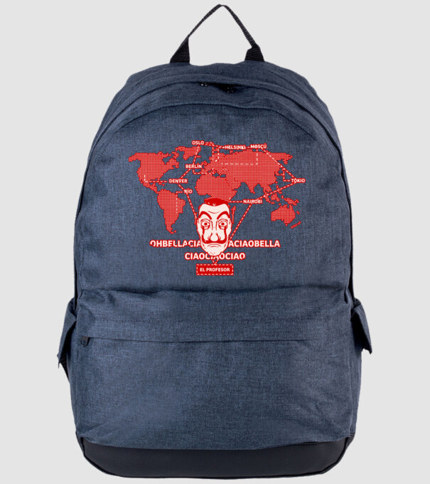 la casa de papel map model albastru jeanși pe tricou