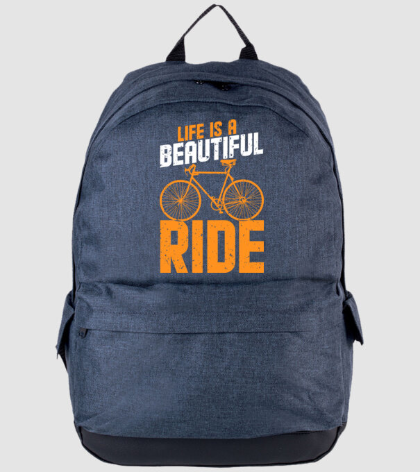 Life is a beautiful ride model albastru jeanși pe tricou