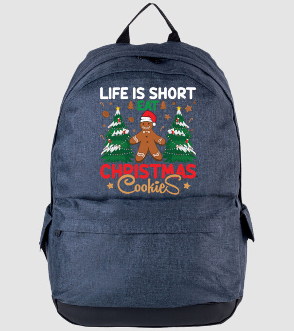 Life is short - eat christmas cookies model albastru jeanși pe tricou