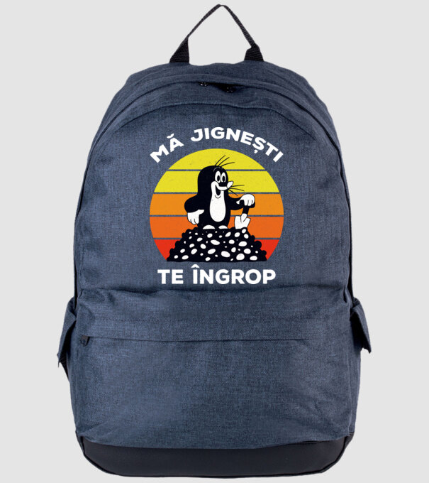 mă jignești, te îngrop model albastru jeanși pe tricou