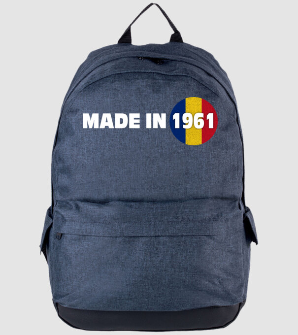 made in 1961 retro vintage model albastru jeanși pe tricou