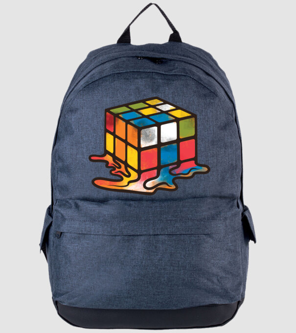 Melted Rubik model albastru jeanși pe tricou