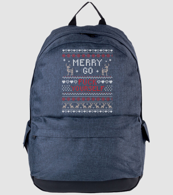 Merry go f-ck yourself model albastru jeanși pe tricou