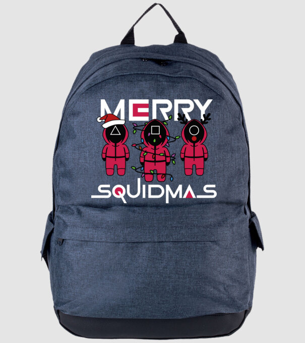 Merry squidmas model albastru jeanși pe tricou