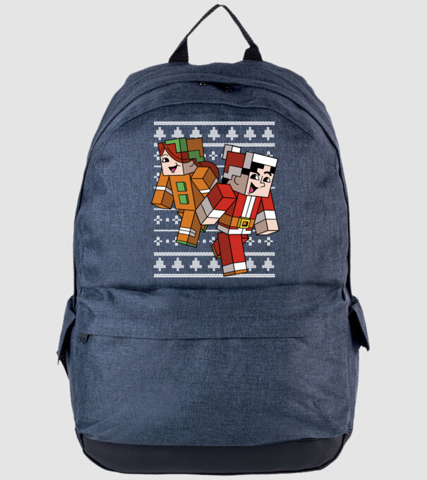 Minecraft christmas ugly sweater model albastru jeanși pe tricou